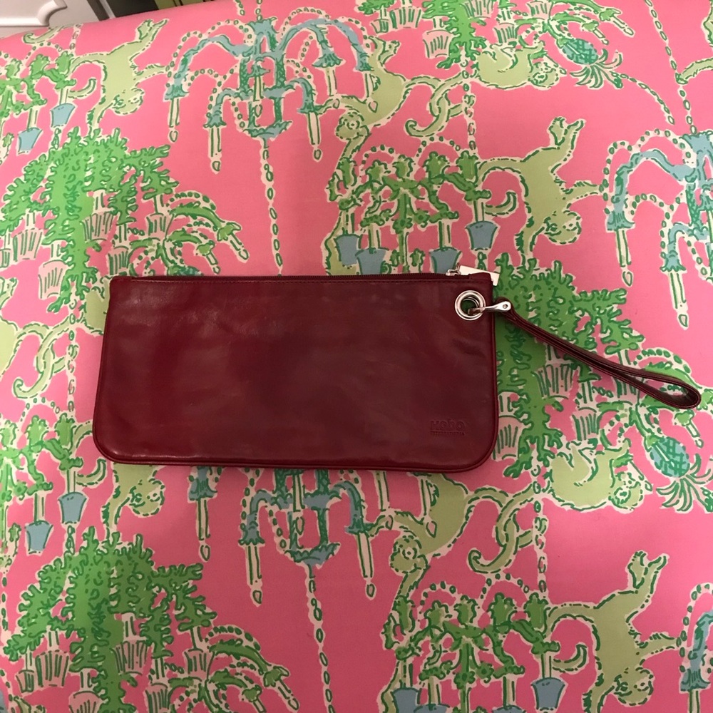 HOBO International red Vida Wristlet Clutch
